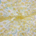 2021 nouveau tissu de robe jaune clair tissu à paillettes
